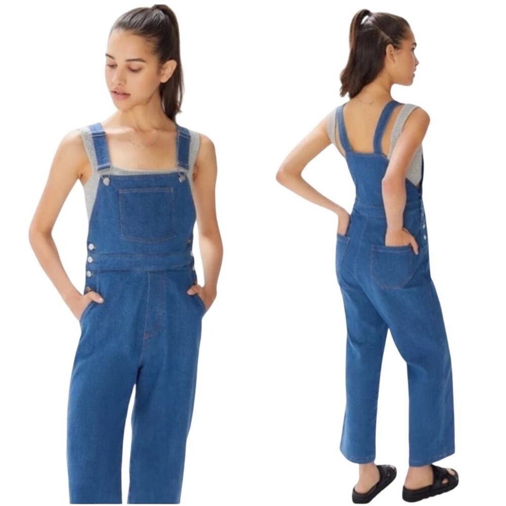 Capulet Lennon Denim Overalls XS Blue Wide Leg Dungaree Stretch Retro Fit - Picture 13 of 14